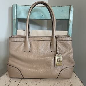 Lauren Ralph Lauren Taupe Tote Bag